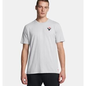 NWT Under Armour Project Rock Red One Gains Men's T-Shirt in Pitch Grey size XL
